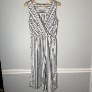 GAP Stripe Sleeveless Wrap Jumpsuit Medium